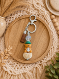 ☕ Teddy Bear Coffee Lover Keychain | Handmade Bear Tassel Purse Charm