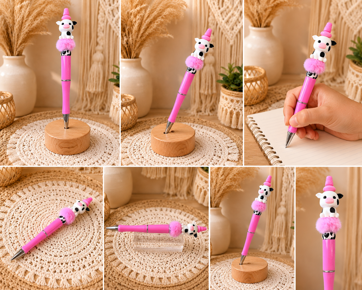 Cute Cow Beaded Pen 🐮💖