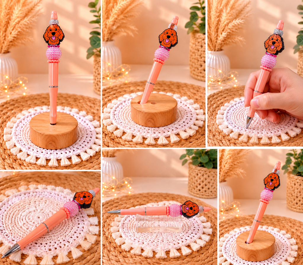 Golden Doodle Beaded Pen 🐶🩷