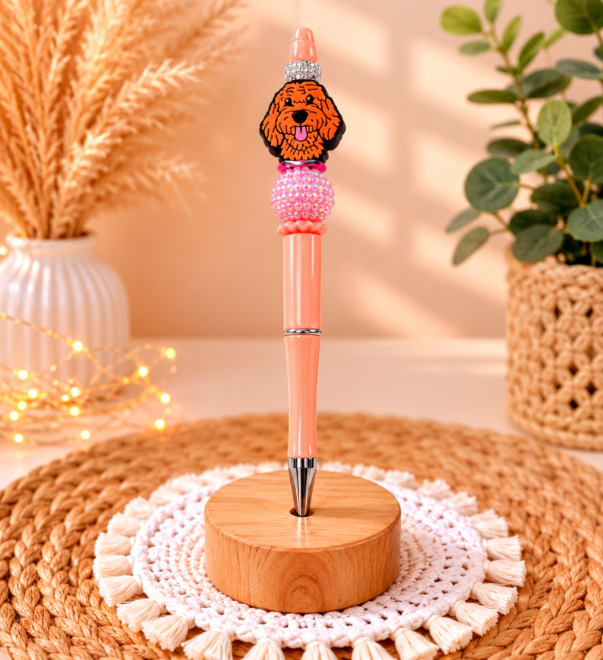 Golden Doodle Beaded Pen 🐶🩷