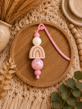 🌈 Pink Rainbow Beaded Bookmark | Pastel Rainbow Bookmark | Handmade Book Lover Gift | Cute Reading Accessory | Teacher Gift