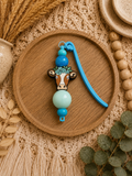 🐮 Blue Floral Cow Beaded Bookmark | Cow Lover Bookmark | Farmhouse Reader Gift | Handmade Book Lover Accessory | Cute Cow Bookmark