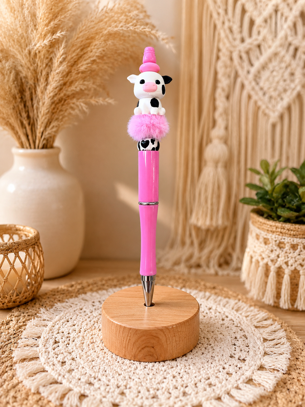 Cute Cow Beaded Pen 🐮💖