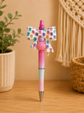 🍦🎀 Cute Popsicle Bow Beaded Pen – Summer Glitter Writing Pen