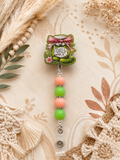 Dill With It Beaded Badge Reel – Funny Pickle Retractable ID Holder with Alligator Clip