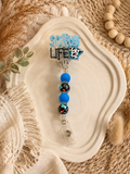 Scrub Life Beaded Badge Reel – Healthcare Retractable ID Holder with Alligator Clip