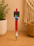 🇺🇸🐊 Chill the Fourth Out Beaded Pen – Funny Patriotic Summer Pen