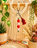 Baseball Tassel Beaded Keychain – Handmade Sports Fan Accessory