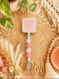 Certified Medical Assistant Badge Reel – Pink Beaded Retractable ID Holder