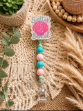 Salty Soul Beaded Badge Reel – Cute Beach Inspired Belt Clip ID Holder