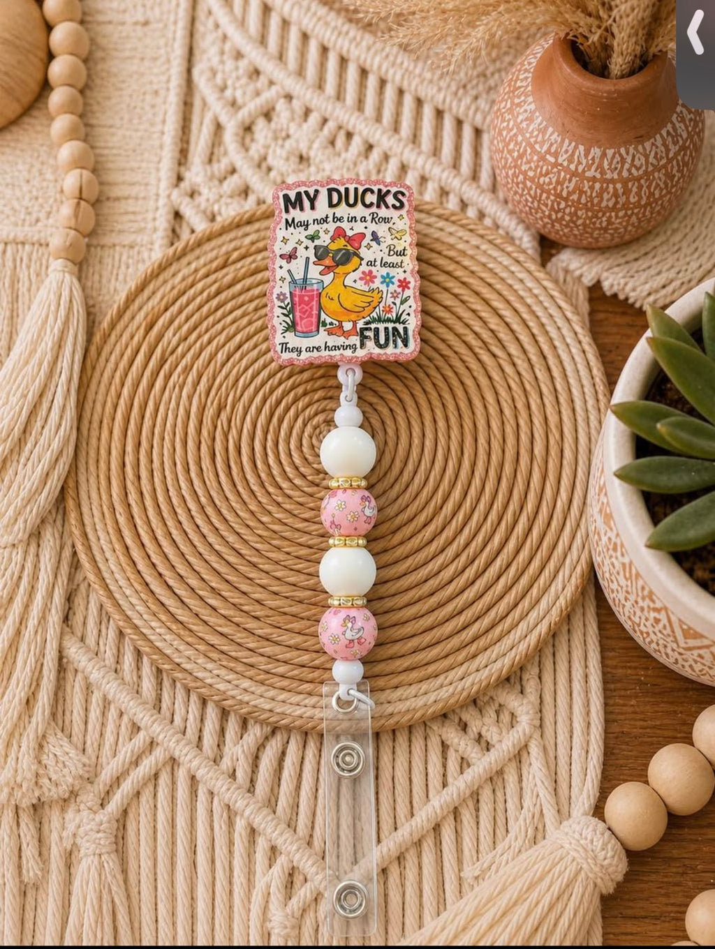 My Ducks May Not Be in a Row Badge Reel | Funny Duck Retractable ID Holder for Nurses, Teachers & Healthcare Workers