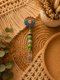 Rainbow Smiley Flower Belt Clip Badge Reel – Colorful Beaded Retractable ID Holder | Happy Flower Work Accessory