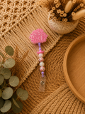 Let’s Go Girls Belt Clip Badge Reel – Pink Cowgirl Beaded Retractable ID Holder | Western Work Accessory