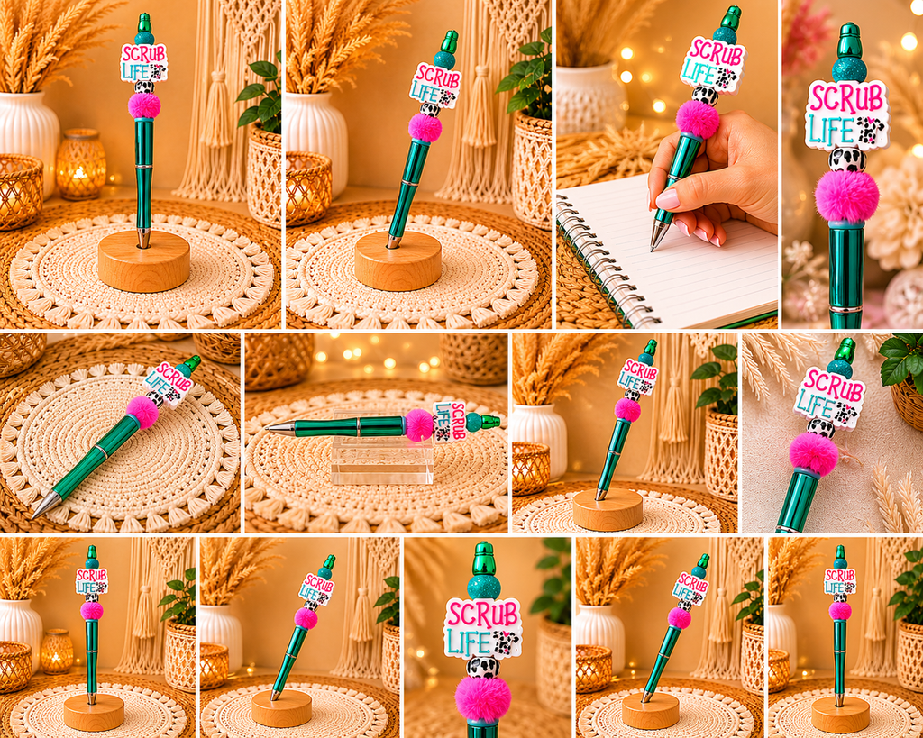 Scrub Life Beaded Pen 🩺💖