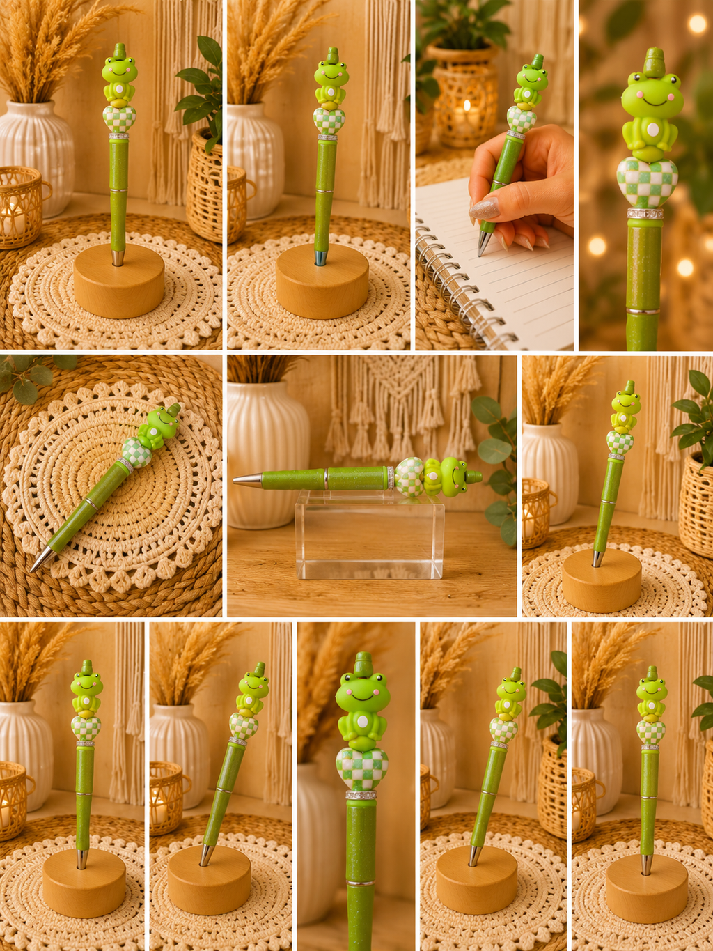 Cute Frog Beaded Pen 🐸💚