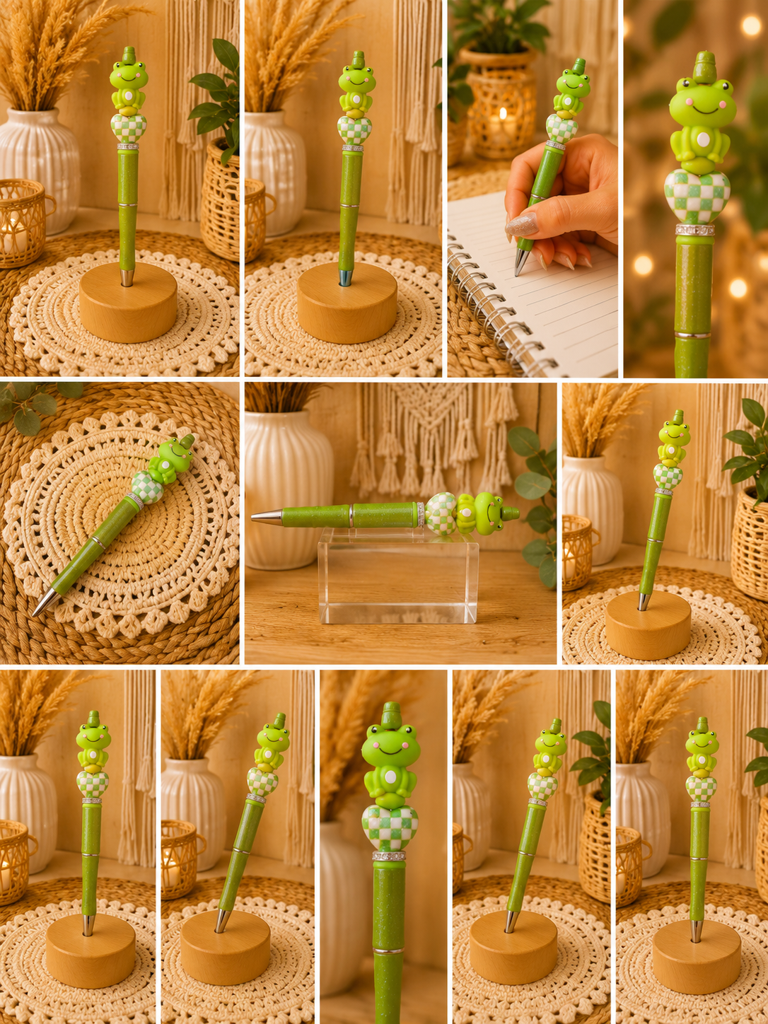 Cute Frog Beaded Pen 🐸💚