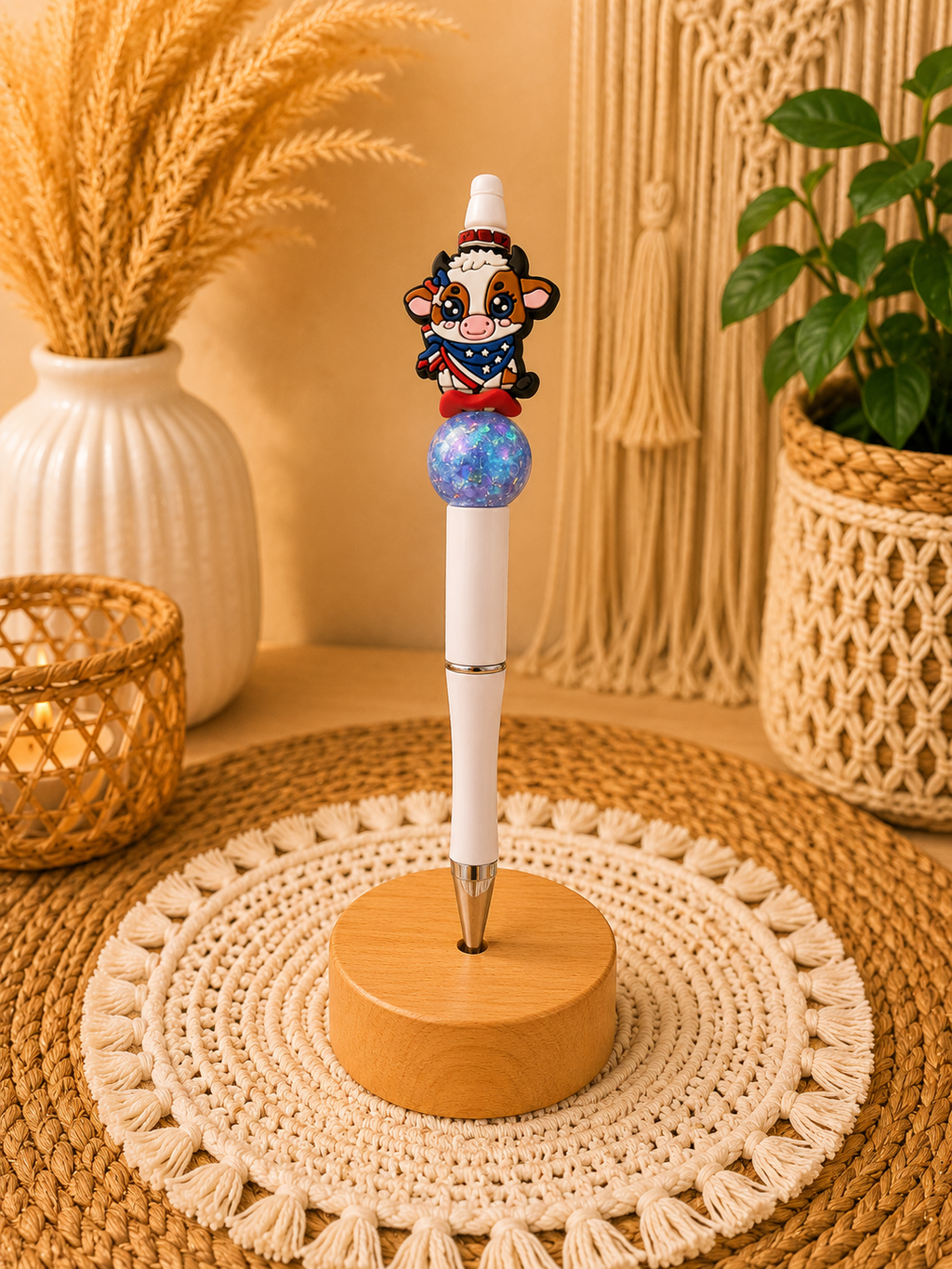 Patriotic Cow Beaded Pen 🇺🇸🐮
