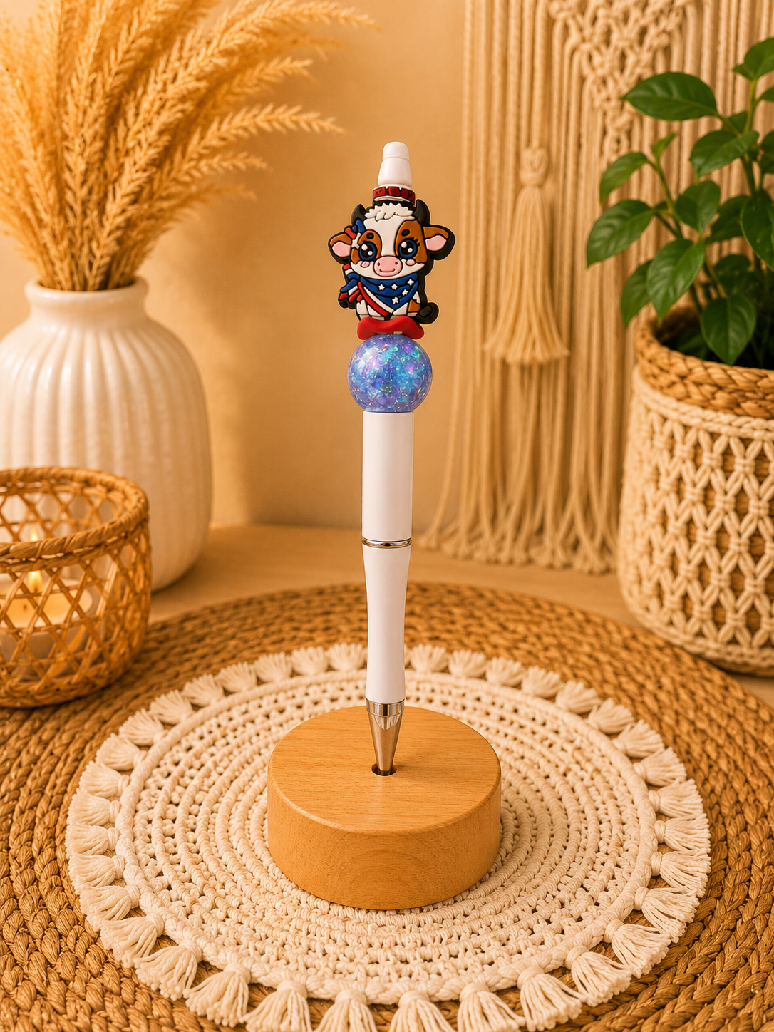 Patriotic Cow Beaded Pen 🇺🇸🐮